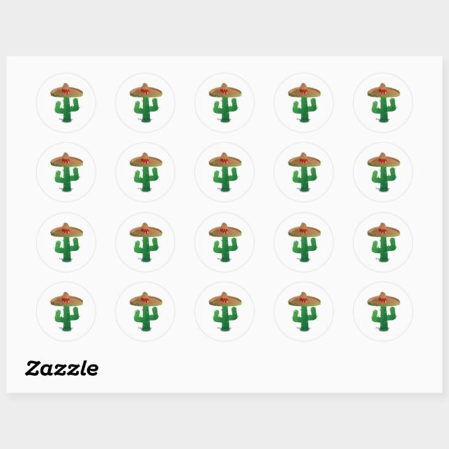 Sticker Rond Cactus Cinco de Mayo (Feuille)