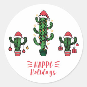 Sticker Rond cactus de Noël