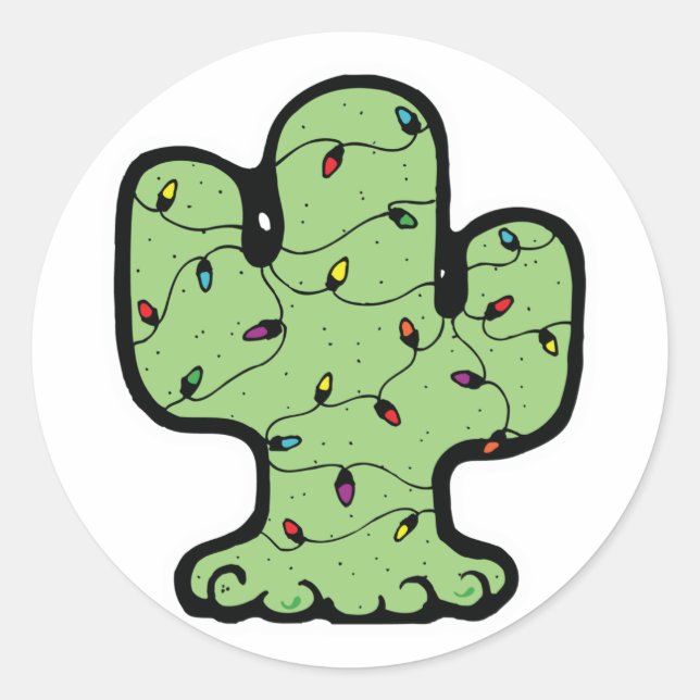Sticker Rond cactus de noël (Devant)