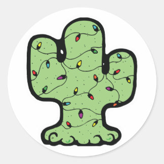 Sticker Rond cactus de noël