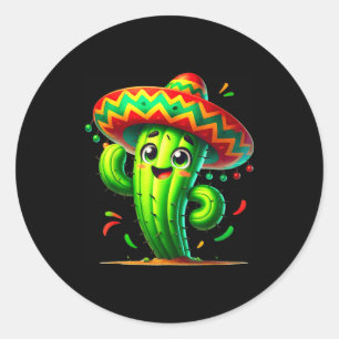 Sticker Rond Cactus drôle Cinco De Mayo Garçons Tout-Petits Enf
