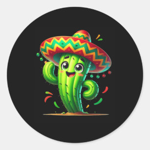 Sticker Rond Cactus Drôle Cinco De Mayo Garçons Tout-Petits Enf