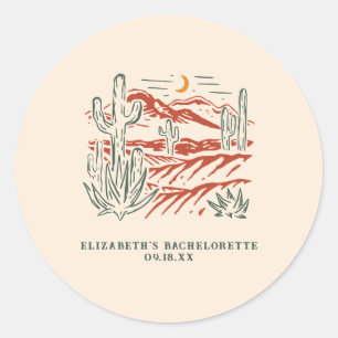 Sticker Rond Cactus du désert de l'Ouest   Bachelorette