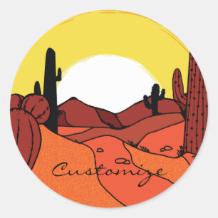 Sticker Rond Cactus du désert Sunset Thunder_Cove