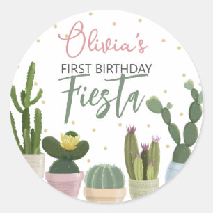 Sticker Rond Cactus Fiesta Premier anniversaire
