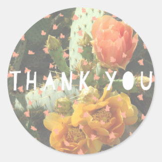 Sticker Rond Cactus Fleur Polka Dot Merci