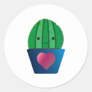 Sticker Rond Cactus Love