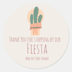 Sticker Rond Cactus moderne Plante pointé Rainbow Bridal Baby