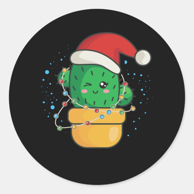 Sticker Rond Cactus succulent (Devant)