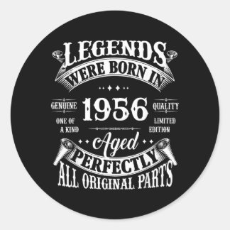 Sticker Rond Cadeau 70e anniversaire Légendes vintage nées en 1
