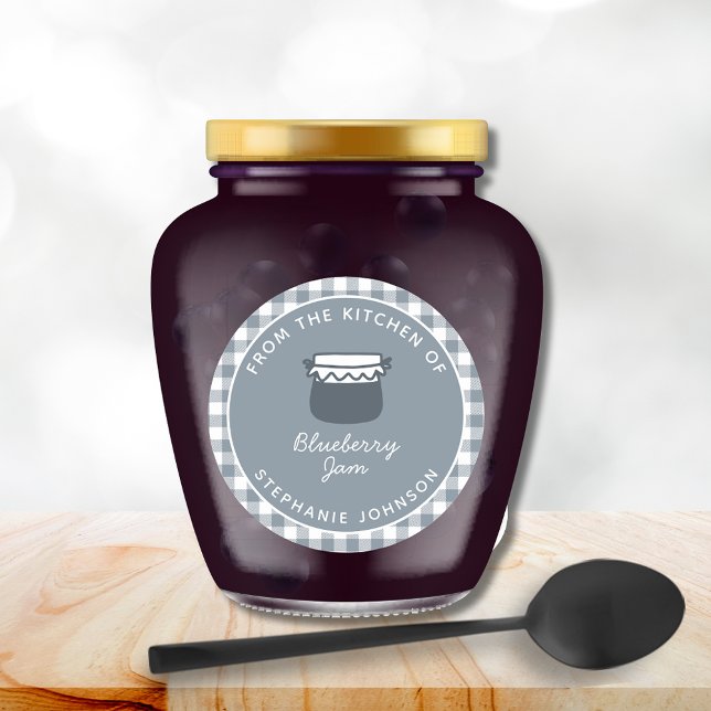 Sticker Rond Cadeau alimentaire de la cuisine de (Food Gift From the Kitchen of Dusty Blue Classic Round Sticker)