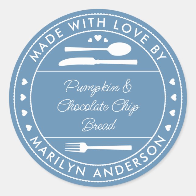 Sticker Rond Cadeau Alimentaire Fait Avec Amour (Devant)