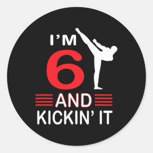 Sticker Rond Cadeau Anniversaire Martial Arts Cadeaux Garçons F