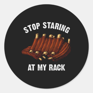 Sticker Rond Cadeau Bbq Drôle Pour Hommes Femmes Grill Arrêtez