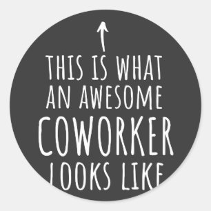 Sticker Rond Cadeau Coworker, Mug Coworker, Super Coworker