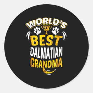 Sticker Rond Cadeau dalmate La meilleure grand-mère dalmate d
