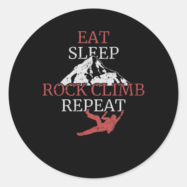 Sticker Rond Cadeau d'alpinisme Escalade (Devant)