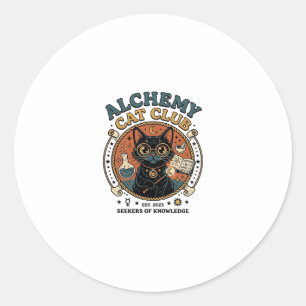 Sticker Rond Cadeau d'amour de chat d'alchimie - Alchemy Cat Cl