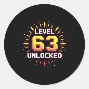 Sticker Rond Cadeau d'anniversaire de joueur Jalonnement Niveau