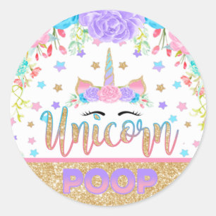 Sticker Rond Cadeau d'anniversaire de licorne d'autocollant de
