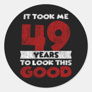 Sticker Rond Cadeau d'anniversaire drôle de 49 ans