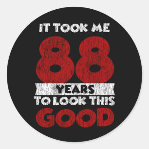 Sticker Rond Cadeau d'anniversaire drôle de 88 ans