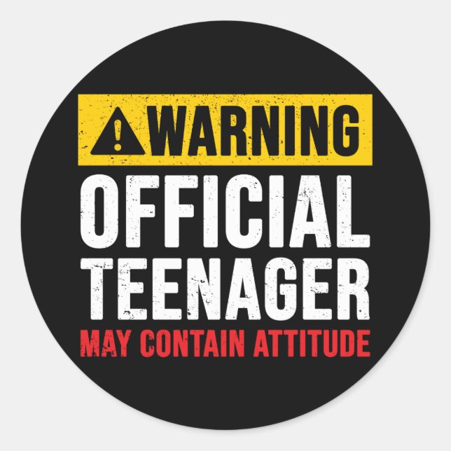 Sticker Rond Cadeau d'anniversaire officiel d'adolescent 13 ans (Devant)