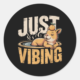 Sticker Rond Cadeau d'anniversaire pour amateur de capybaras dr