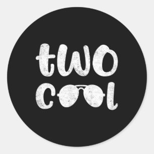 Sticker Rond Cadeau de 2e anniversaire deux cool pour garçon de
