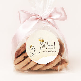 Sticker Rond Cadeau de Baby Shower Aussi Doux Qu'une Abeille