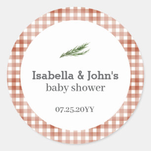 Sticker Rond Cadeau de Baby Shower Barbecue