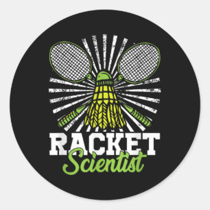 Sticker Rond Cadeau de badminton volant raquette scientifique B