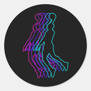 Sticker Rond Cadeau De Basket Pour Coach Hommes Joueur De Balle