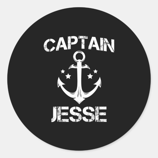 Sticker Rond cadeau de bateau de nom d'anniversaire drôle de ca (Devant)