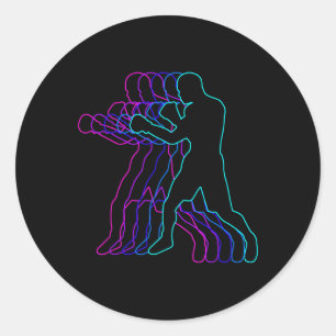 Sticker Rond Cadeau de boxe de vêtements pour garçons jeunesse