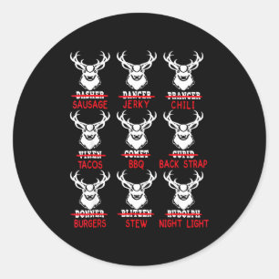 Sticker Rond Cadeau de chasse au cerf Chasseur de tous les renn