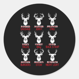 Sticker Rond Cadeau de chasse au cerf Chasseur de tous les renn
