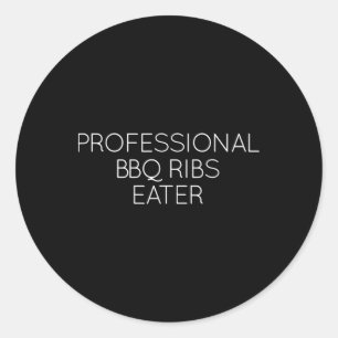 Sticker Rond Cadeau De Chemise Professionnelle Bbq Ribs Pour Le