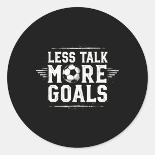 Sticker Rond Cadeau de citation de football drôle Moins de disc