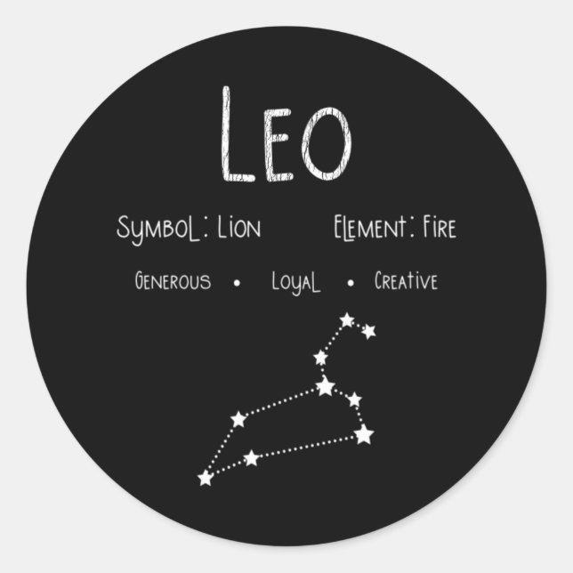 Sticker Rond Cadeau de constellation de signe du zodiaque rétro (Devant)
