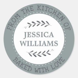 Sticker Rond Cadeau de cuisson personnalisé de ferme rustique