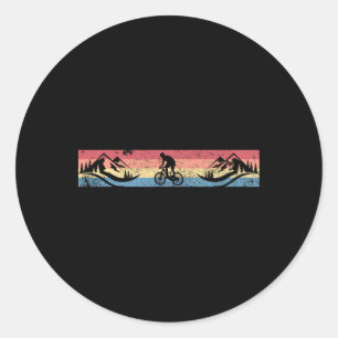 Sticker Rond Cadeau de cyclisme de montagne vintage pour cyclis