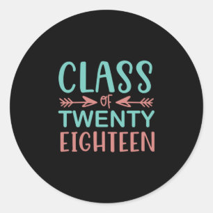 Sticker Rond Cadeau de diplôme Classe Vingt-Dix-Huit