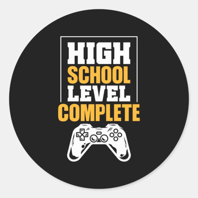 Sticker Rond Cadeau de diplôme | Niveau secondaire achevé (Devant)