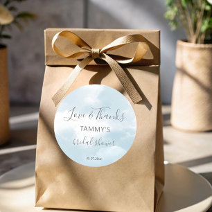 Sticker Rond Cadeau de faveur de douche de mariée sur un nuage