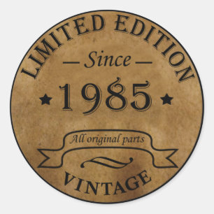 Sticker Rond Cadeau de fête d'anniversaire de 1985
