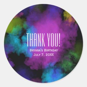 Sticker Rond Cadeau de fête d'anniversaire de beauté de maquill
