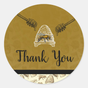 Sticker Rond Cadeau de fête d'anniversaire de la ruche d'abeill