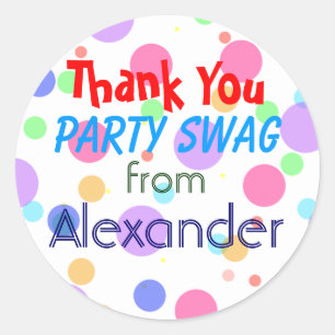 Sticker Rond Cadeau de fête d'anniversaire Sac-Coloré