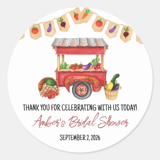 Sticker Rond Cadeau de fête de fiançailles Elle est hors du mar (Devant)